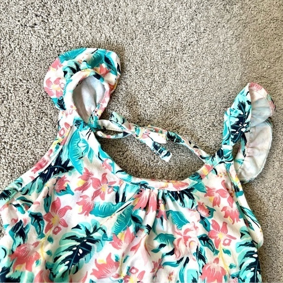 Tommy Bahama casual sleeveless dress size 4T white, coral teal - Picture 4 of 9